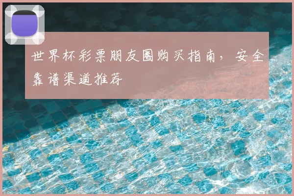 世界杯彩票朋友圈购买指南，安全靠谱渠道推荐
